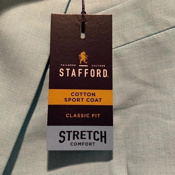 Stafford Jacket Blazer Teal Size 50R NWT - Picture 4 of 13